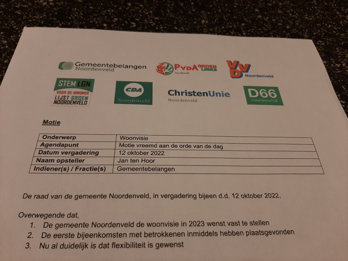 Blij met de raadsbrede steun voor de motie vreemd  inzake alternatieve woonvormen <a href="/GBNoordenveld/">Gemeentebelangen Noordenveld</a>