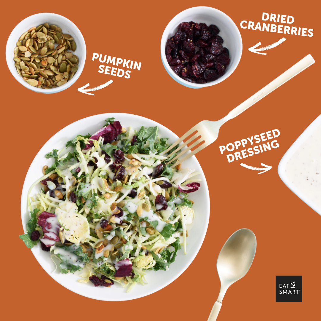 eatsmart's tweet image. Our Sweet Kale salad kit is incomplete without its delicious toppings! Juicy dried cranberries, crunchy pumpkin seeds, and a tasty poppyseed dressing make for the perfect bite! 🍴

Get your hands on some Sweet Kale: eatsmart.net/products/chopp…