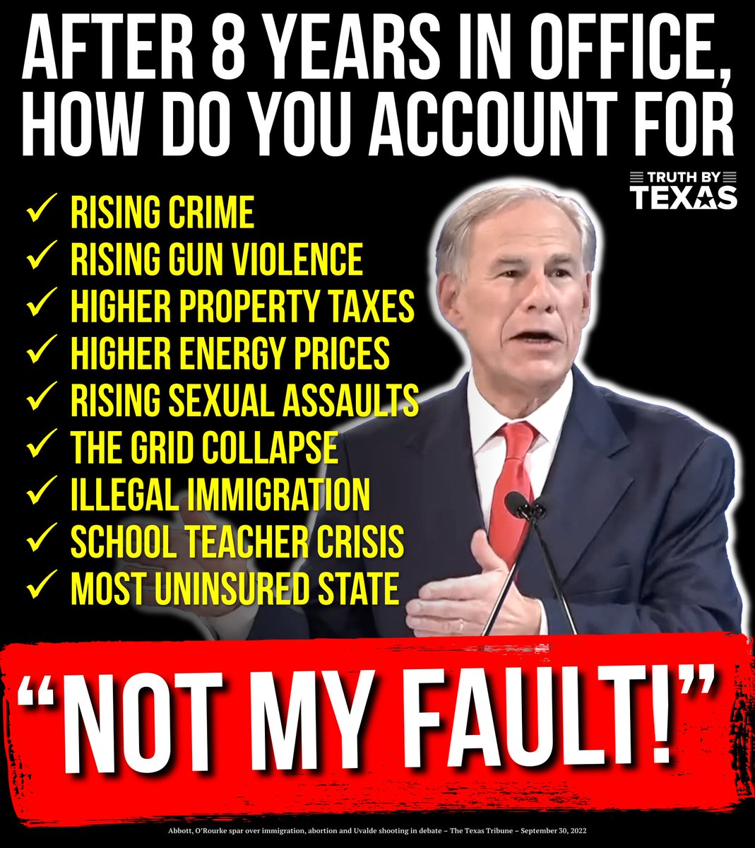 We can summarize our Republican @GovAbbott responses to the *Challenges Facing Texans* in 3 Words! Blame everyone else. #AbbottFailedTexas #BetoForTexas