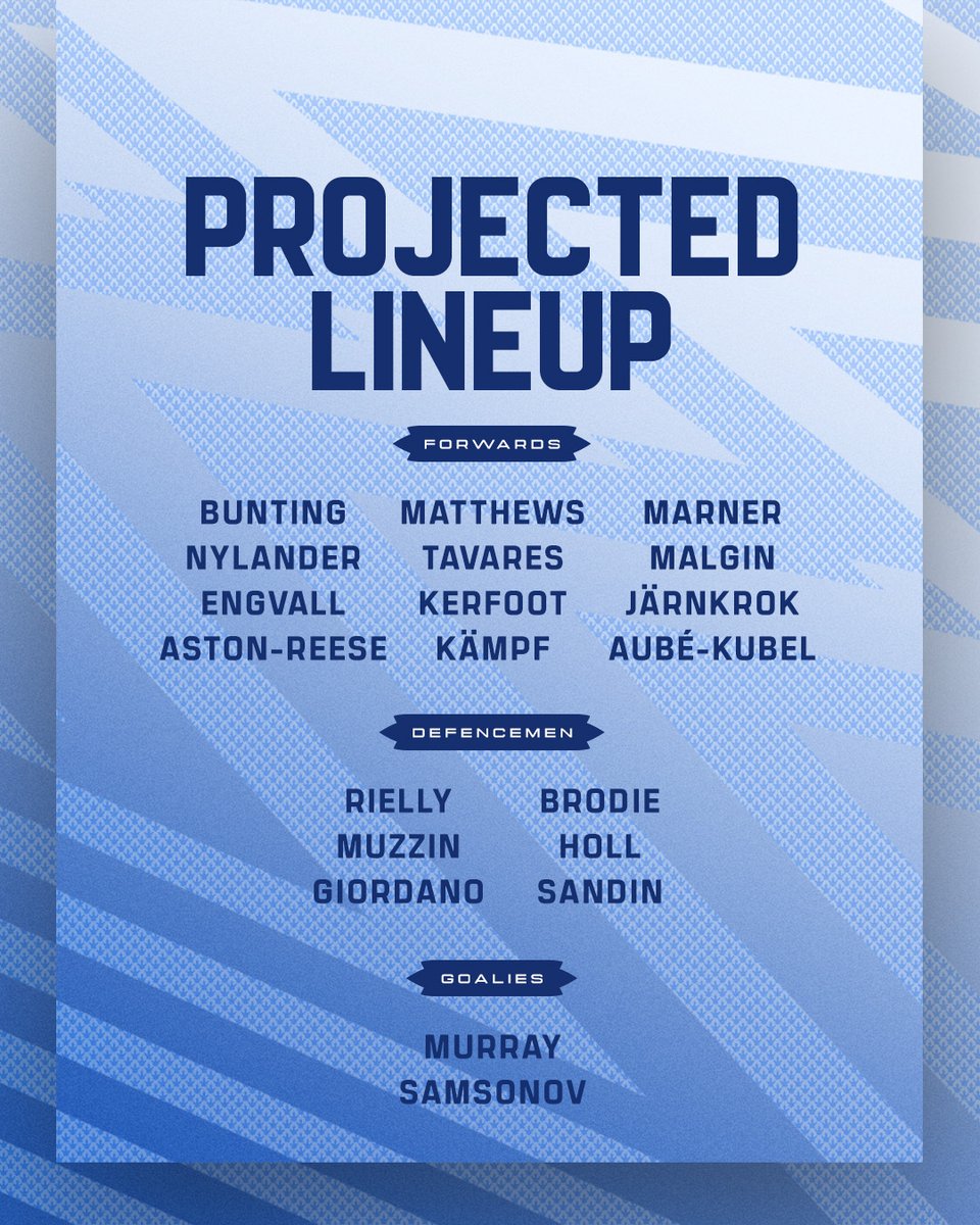 MapleLeafs's tweet photo. Season opening lineup 👇 https://t.co/n88aBqLAui