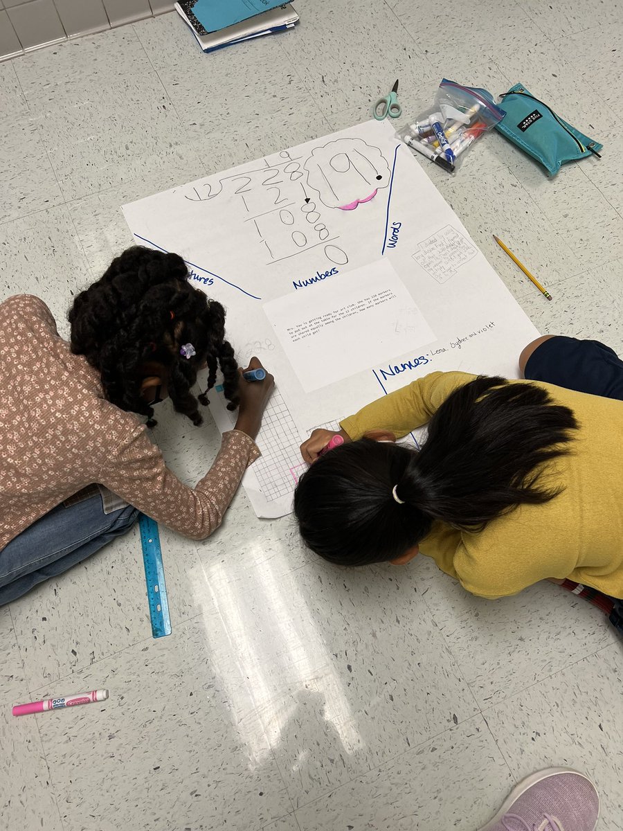 Westbriar_AAP's tweet photo. Division 3 Ways! Fourth grade AAP students collaborate to solve multi digit division problems using pictures, numbers, and words.
#math #math3ways #Division #showingthinking https://t.co/rBN2WinOhS