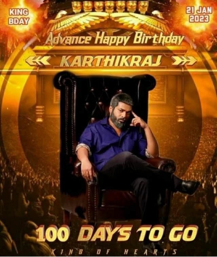 karthikfan21's tweet photo. 👑 BIRTHDAY COUNTDOWN STARTS...

100 DAYS TO GO...

#karthikraj #iamkarthikraj #mugilan #karthik #hbdnonpareilkarthikraj #kstudios #westandwithkarthikraj #2yearsofmugilan #1yearofkstudios https://t.co/ihv27wpABK