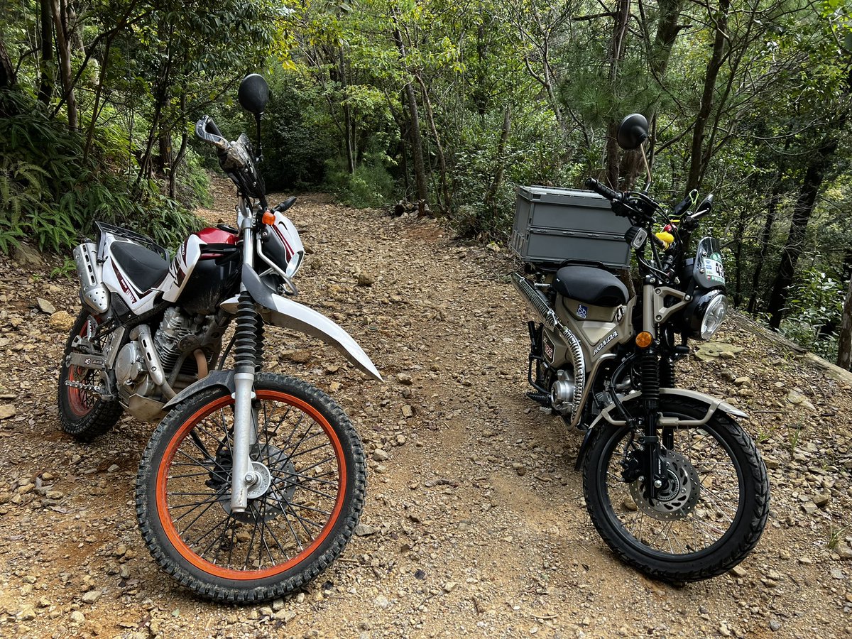 819mec's tweet photo. 初めてのトライアルバイク！
楽しい！
お試しにハンターカブでちょこっとコース走ってみたけど…限界でした😂
#CT125
#ハンターカブ https://t.co/gP417Dwz0h