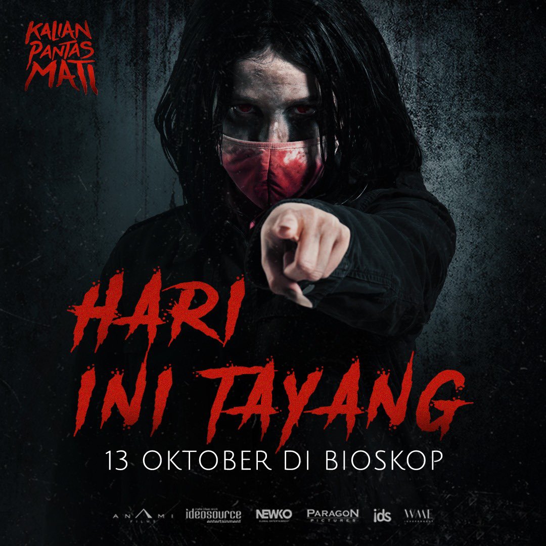 paragonpics_'s tweet photo. Hari ini 13 Oktober 2022! Kalian Pantas Mati sudah mulai tayang di bioskop-bioskop πΏ
π£ SIAPA UDAH PUNYA TIKET???
#KalianPantasMati #MourningGrave #FilmKalianPantasMati #Ideosource #ParagonPictures #WME #NewkoGlobalEntertainment #AnamiFilmsOfficial #IDSEducationcom https://t.co/85YywkKCf8