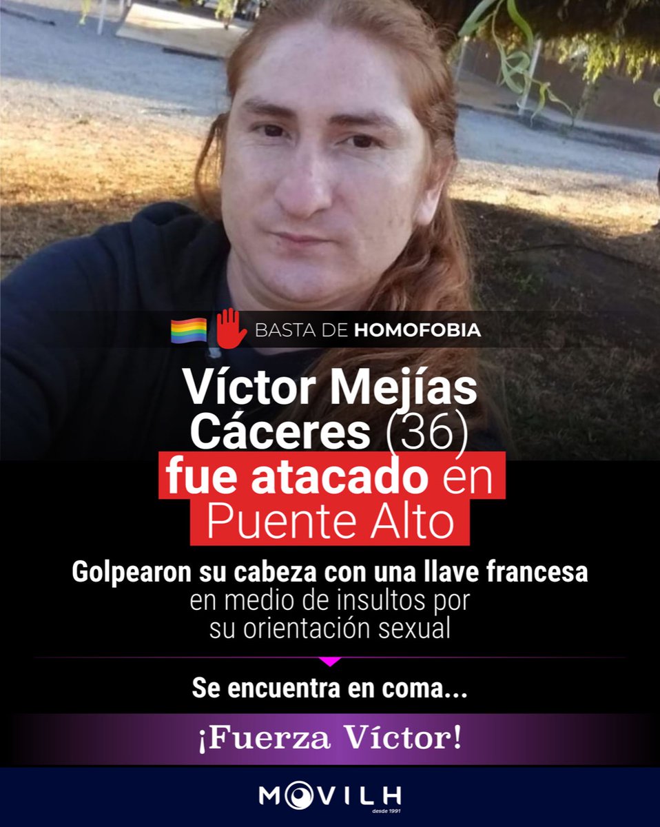PiensaPrensa's tweet photo. Brutal ataque homofóbico deja en coma a hombre de 36 años. Víctor Mejías Cáceres recibió golpes de pies y puños.
Su cabeza fue azotada contra una pared y golpeada en repetidas ocasiones con una llave francesa. https://t.co/diqpL1vjxI… https://t.co/Um1XYcRuqh
