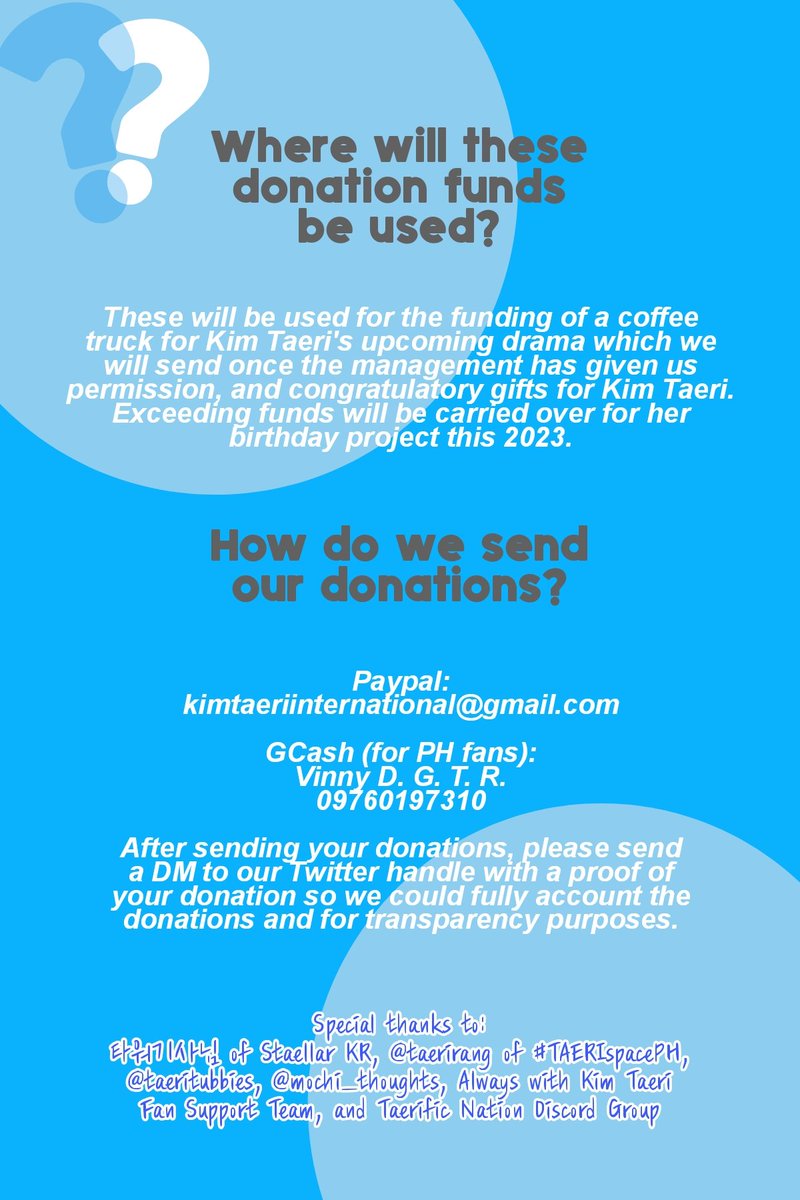 KimTaeri_INTL's tweet photo. 🚨

KIM TAERI INTERNATIONAL
Coffee Truck Donation Drive

TARGET: $900
CAMPAIGN START: October 2022

FAQs along with this tweet! For any queries, please do send us a DM!

#KimTaeri #김태리 https://t.co/WPoYv3RZpb