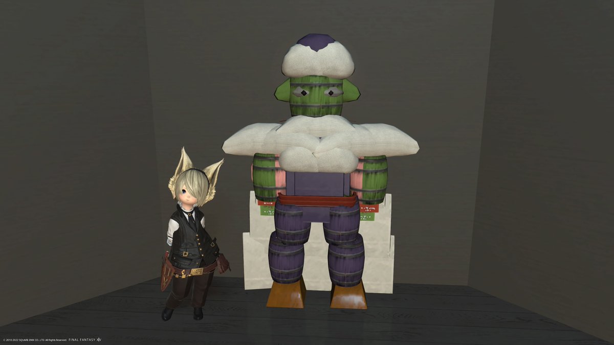 AUGEatomos's tweet photo. 懲りずにハウジングで作ってみました！
某ナメック星人のつもりです・・・
クオリティは多目に見てやって下さいw
 #FF14 #FF14ハウジング #HousingEden https://t.co/pggDRVRHYS