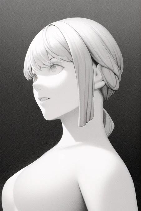 各方面から絶対に怒られないNovelAIの有効な使い方を発見。monochrome<モノクロ>stone statue<石像>というプロンプトを入れて生成すれば、二次元キャラの石膏デッサンモデルを出し放題!これは絵の勉強も捗る!#NovelAI 