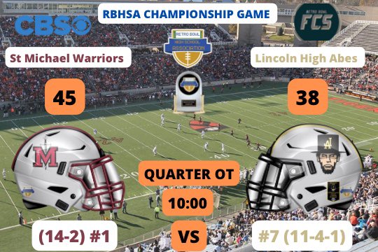 THE WARRIORS DEFENSIVE BACK DAVIS PICKS OFF QB PERRY 3 AND TAKES IT TO THE HOUSE TO END THE ABES RUN AND THE WARRIORS IN THE TITLE DEBUT WINS THEIR FIRST TITLE GAME! And QB Perry in frustration slams his helmet. This game is over. Congratulations warriorss.