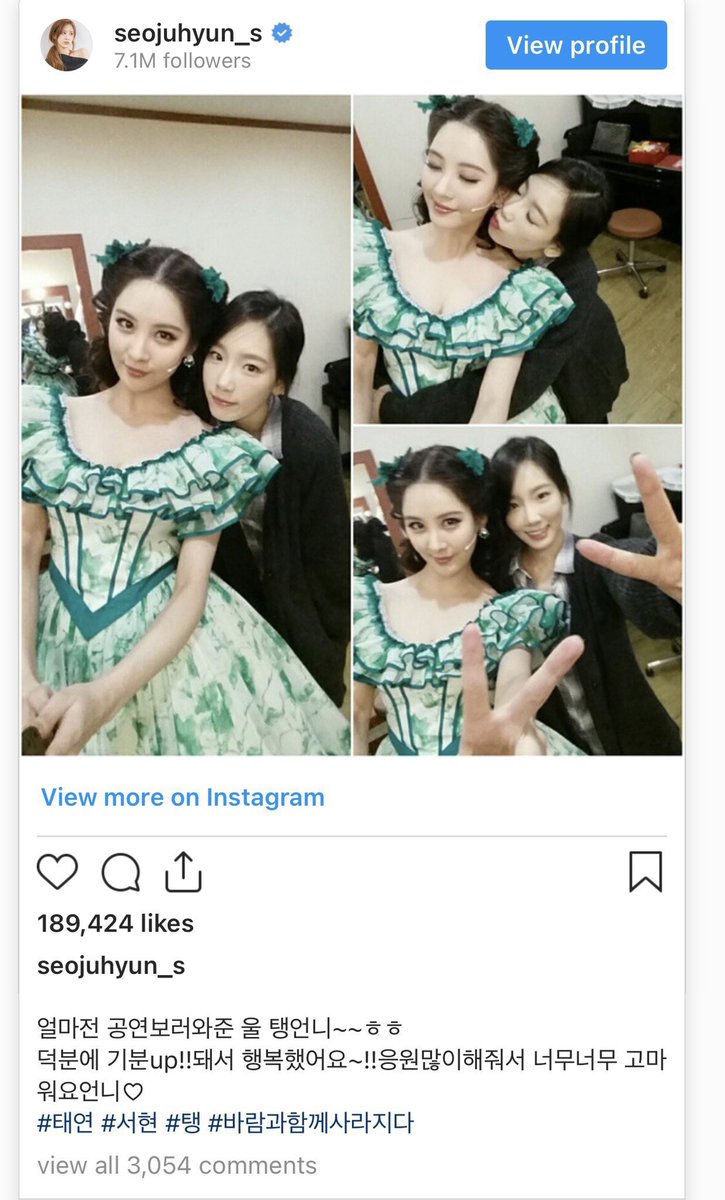 snsdfolder's tweet photo. 150212 “Our Taeng unni who came to see my musical recently~~hehe Thanks to you, my mood was up!! So I was happy~!! Thank you so, so much unni for showing me a lot of support<3 #Taeyeon #Seohyun #Taeng #GonewiththeWind.” https://t.co/HNzvVPKdPS
