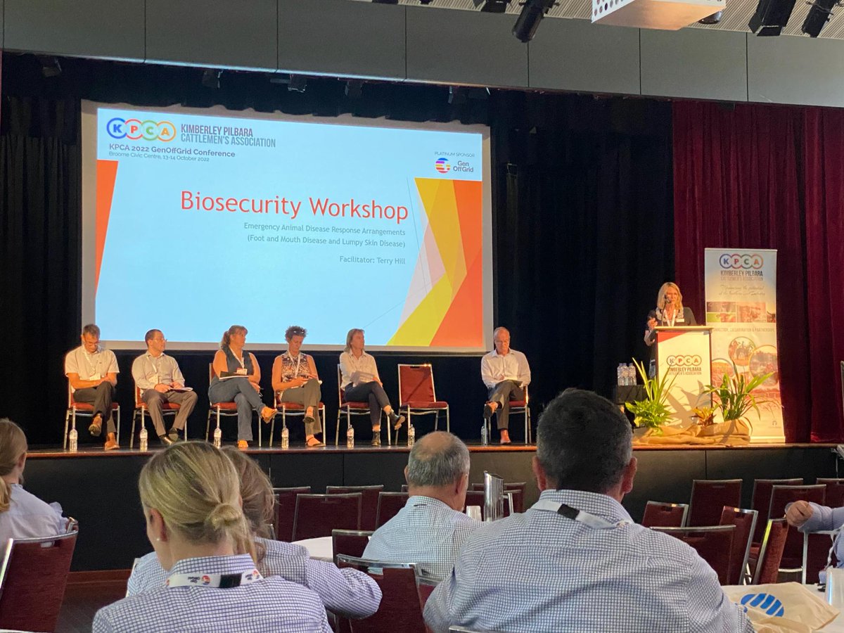Our Chair, CEO, &amp; Knowledge Broker: Anthony, Jed &amp; David @ this mornings all-important #biosecurity workshop at <a href="/KPCAssoc/">KP Cattlemen's Assoc</a> conference. 👏 guys. Getting ready to intro our Broome Node Managers 2nite! 💃🕺#northernhub #northernhubau
