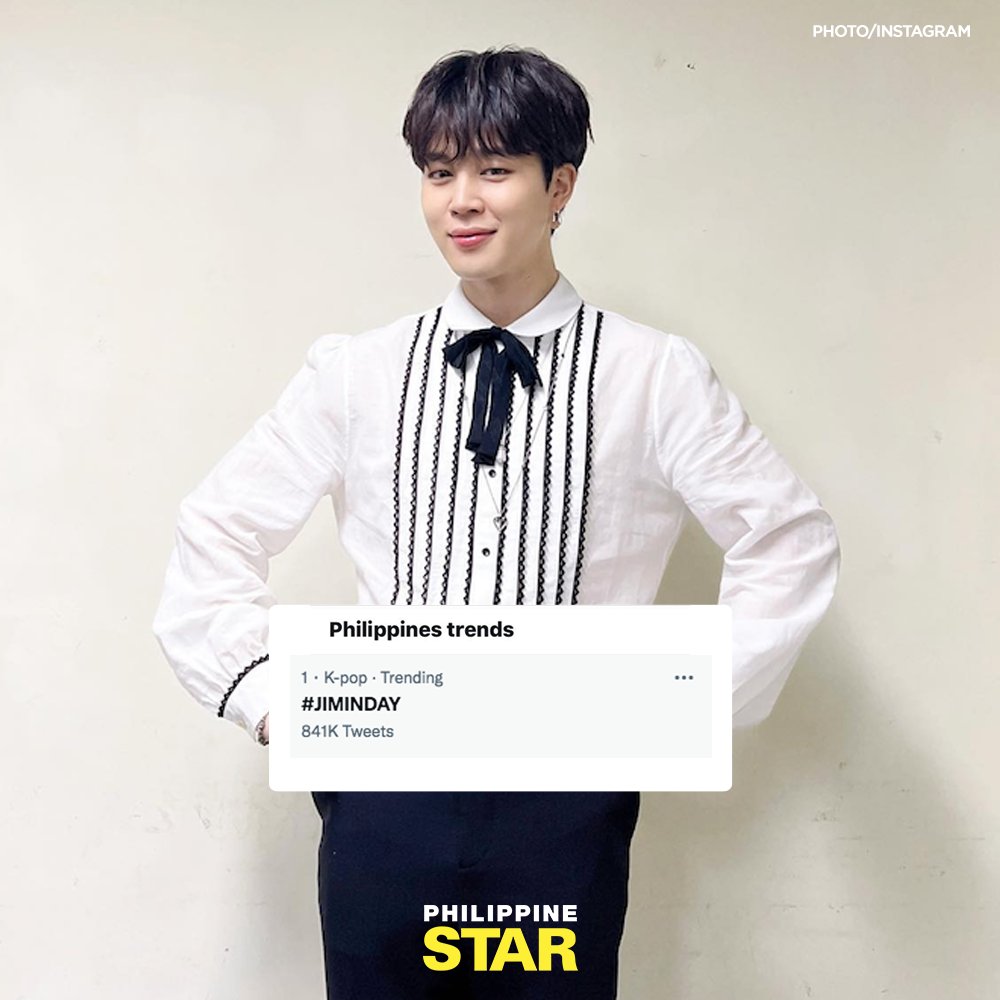 HAPPY JIMIN DAY! 💜

As of 12:00 PM, the hashtag #Jiminday became a trending topic on Twitter Philippines, as BTS member Jimin celebrates his birthday today, October 13, 2022.