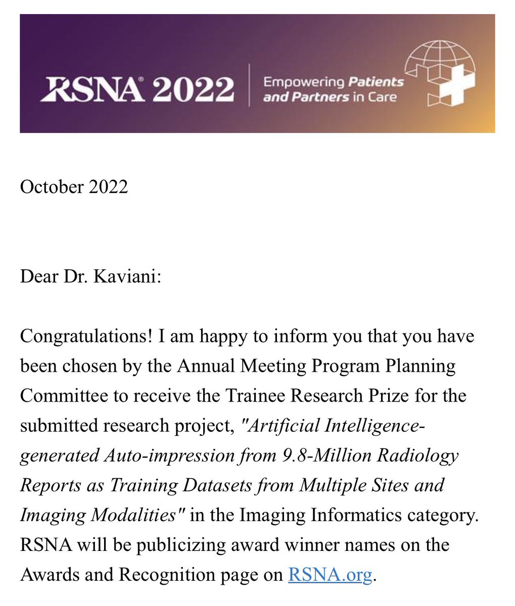 Parisa Kaviani,MD (@parisa_kaviani) on Twitter photo Extremely thrilled to have been chosen to receive <a href="/RSNA/">RSNA</a> trainee research prize. Thank you #RSNA. Thanks to my best mentors, Dr.Mannudeep K. Kalra, Dr.Subba Digumarthy, Dr.<a href="/BernardoBizzo/">Bernardo Bizzo</a>, and Dr.<a href="/KeithDreyer/">Keith Dreyer</a>.
<a href="/MGH_Webster/">MGH Webster Center for Quality and Safety</a> <a href="/MGHImaging/">Mass General Imaging</a> @MGH_RI #MedTwitter Extremely thrilled to have been chosen to receive <a href="/RSNA/">RSNA</a> trainee research prize. Thank you #RSNA. Thanks to my best mentors, Dr.Mannudeep K. Kalra, Dr.Subba Digumarthy, Dr.<a href="/BernardoBizzo/">Bernardo Bizzo</a>, and Dr.<a href="/KeithDreyer/">Keith Dreyer</a>.
<a href="/MGH_Webster/">MGH Webster Center for Quality and Safety</a> <a href="/MGHImaging/">Mass General Imaging</a> @MGH_RI #MedTwitter