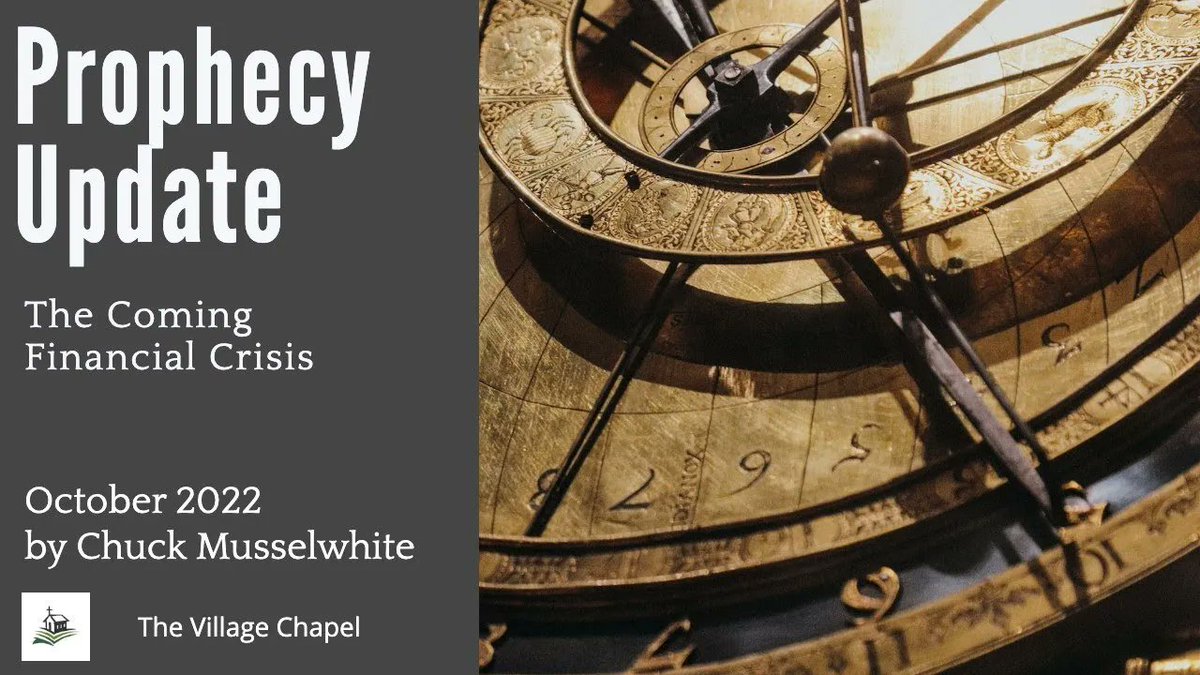 DailyWalkDevo's tweet image. Don't miss our monthly prophecy update. I'll be talking about the coming financial crisis and what we can do to prepare. Can't make it in person? Tune in to our youtube channel: buff.ly/3RU8GFZ