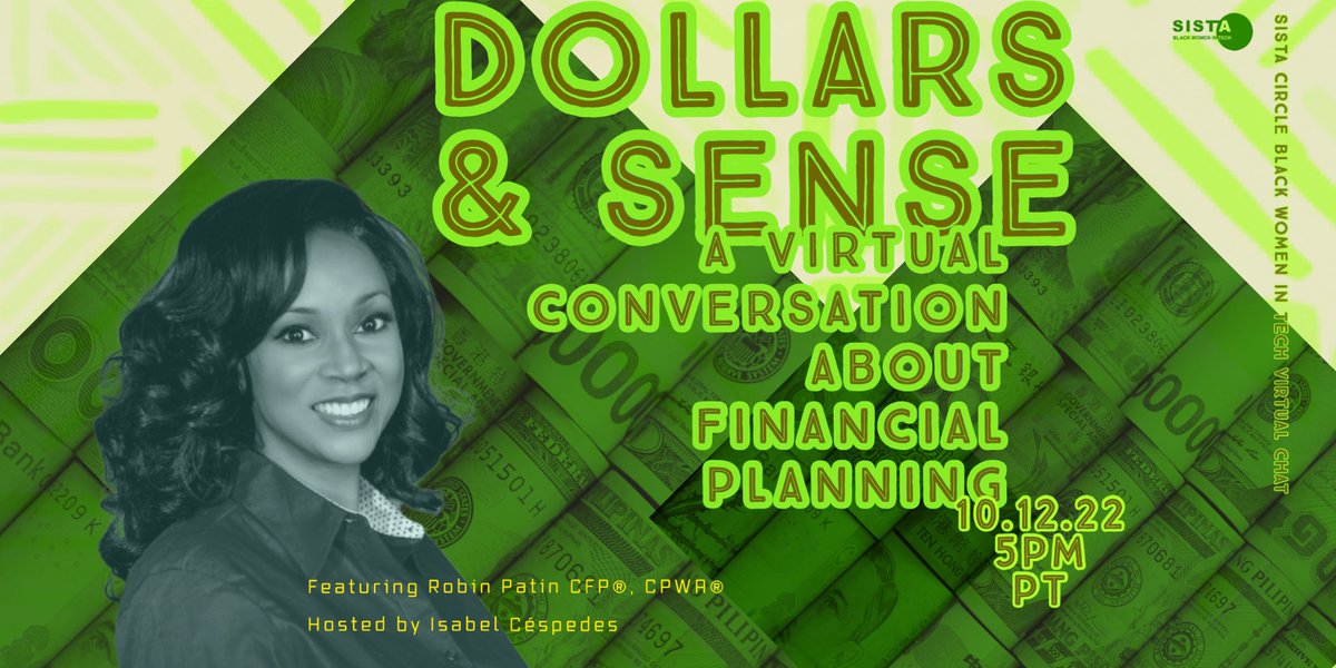 So excited for tonight to discuss dollars &amp; sense with Robin Patin - wealth manager.  Everyone wants to discuss tech negotiations but rarely do we have the actual wealth managers in the room giving you the tips and tricks. Tonight we are spilling to our people.