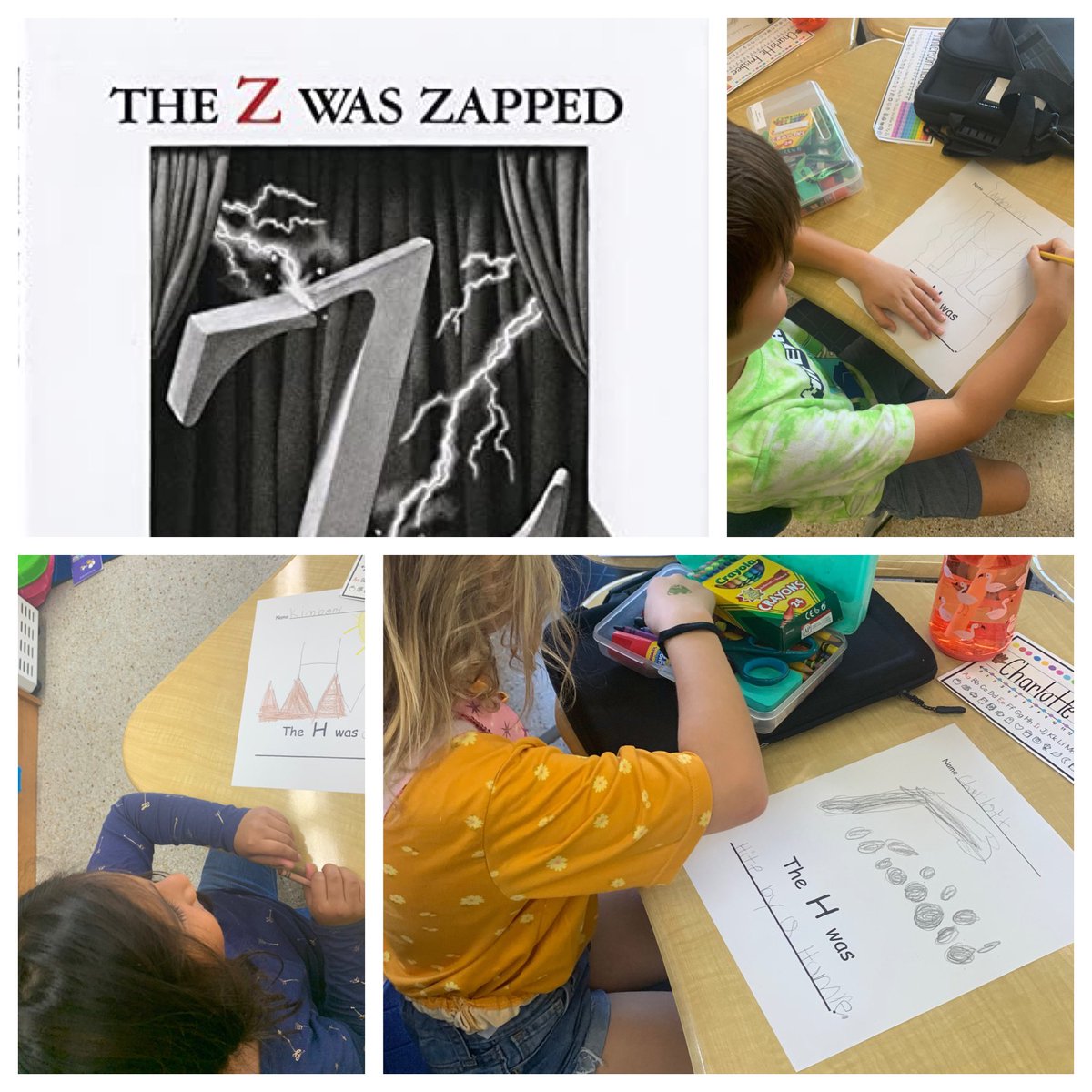 KingstonGRT's tweet photo. Alphabet patterns in action! H was … Hot and Hazy, Hit by a Hurricane, Hurt with a Hammer. So many creative writings! #gofirstees https://t.co/rOogtOXpml