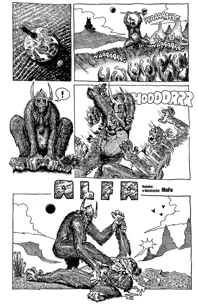mofoart's tweet photo. Fui selecionado para participar da revista EL PERRO FEO 2 da @escoriacomix com meu quadrinho "ALFA", repleto de violência, gore e canibalismo, a narrativa não possui diálogos, apenas onomatopéias bestiais! https://t.co/ASGSYsbln3