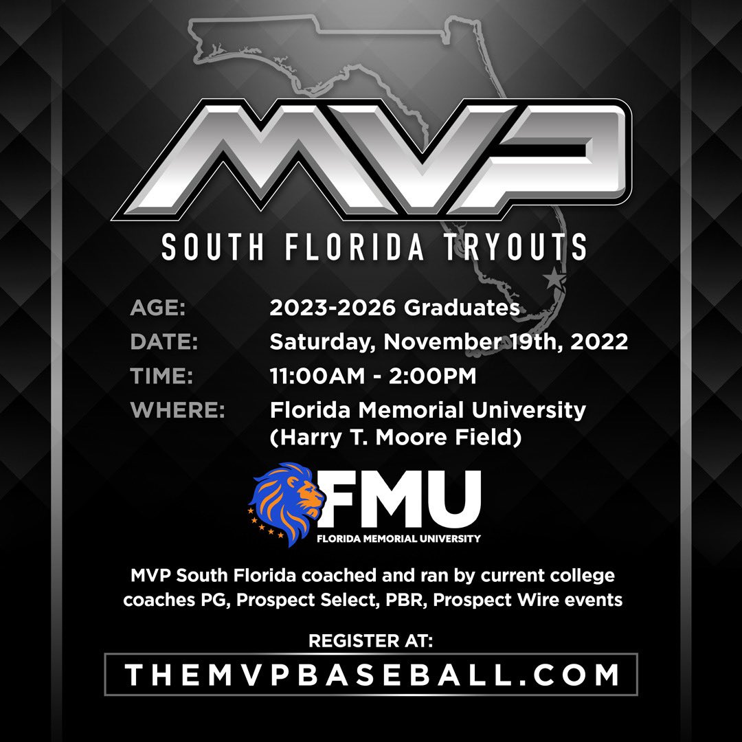 A. Rod White, aka The Godfather (@coachrod42_du) on Twitter photo MVP SOUTH FLORIDA TRYOUTS mvpflorida.leagueapps.com/events/3490179… <a href="/edgardd_josee/">Ched</a> <a href="/mvpsouthflorida/">MVP South Florida</a> <a href="/FlatgroundApp/">FLATGROUND Pitching</a> <a href="/FlatgroundBats/">FLATGROUND Hitting</a> @NSBPipeline MVP SOUTH FLORIDA TRYOUTS mvpflorida.leagueapps.com/events/3490179… <a href="/edgardd_josee/">Ched</a> <a href="/mvpsouthflorida/">MVP South Florida</a> <a href="/FlatgroundApp/">FLATGROUND Pitching</a> <a href="/FlatgroundBats/">FLATGROUND Hitting</a> @NSBPipeline