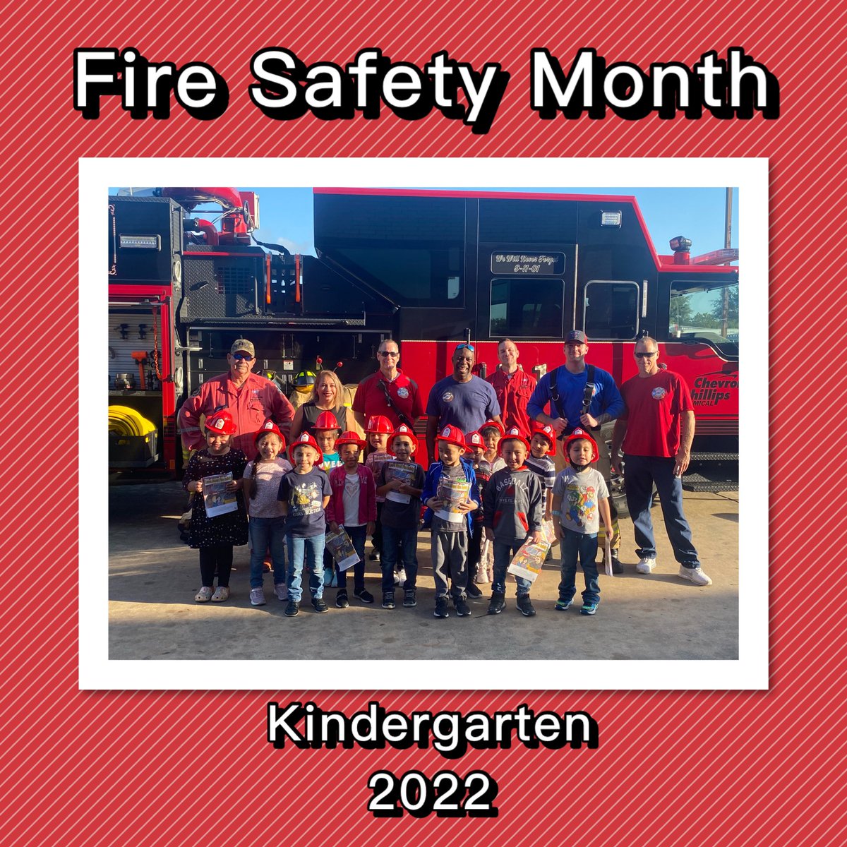 Brenda_I_28's tweet photo. Fire Prevention Month.  A huge Thank you to #Chevronphillips for bringing the 🚒 and reviewing safety with our students. #FirePrevention #Kindergarten #moralesrockets #pisdelemss https://t.co/GNyjACXA5s
