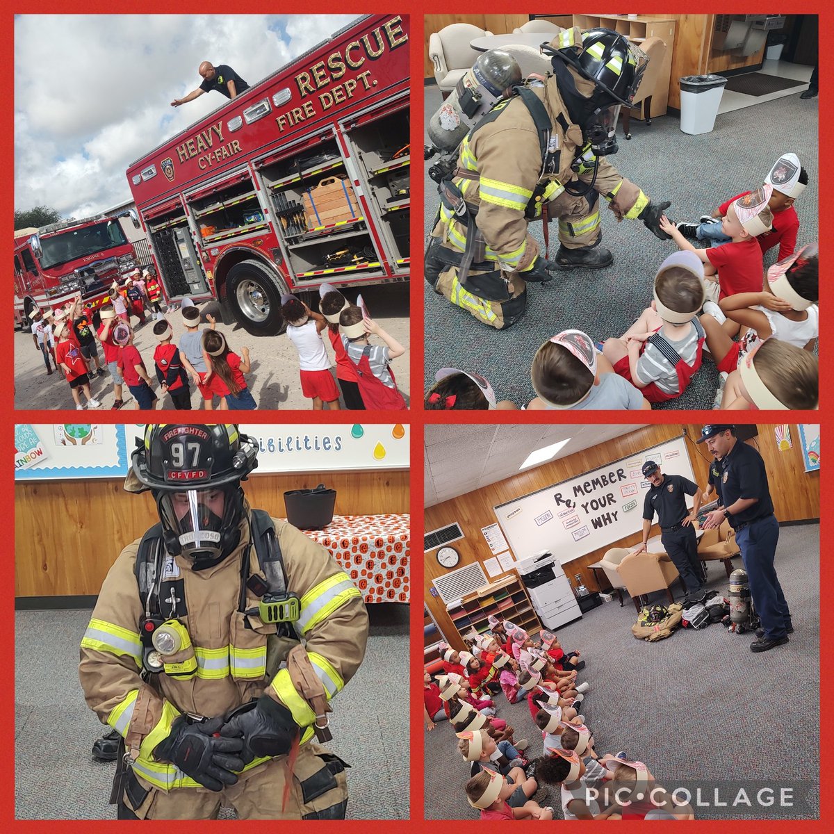 CFISDAndreELC's tweet photo. 🎶 R-E-D red, R-E-D red, I can spell red. I can spell red. Fire trucks are red, today we wore red too R-E-D, R-E-D 🎶 A huge THANK YOU to @cyfairfd  for visiting with us today!  #FirePreventionWeek2022 @CFISDELCS @CFISDCOMMPROG https://t.co/LOysQKloXN