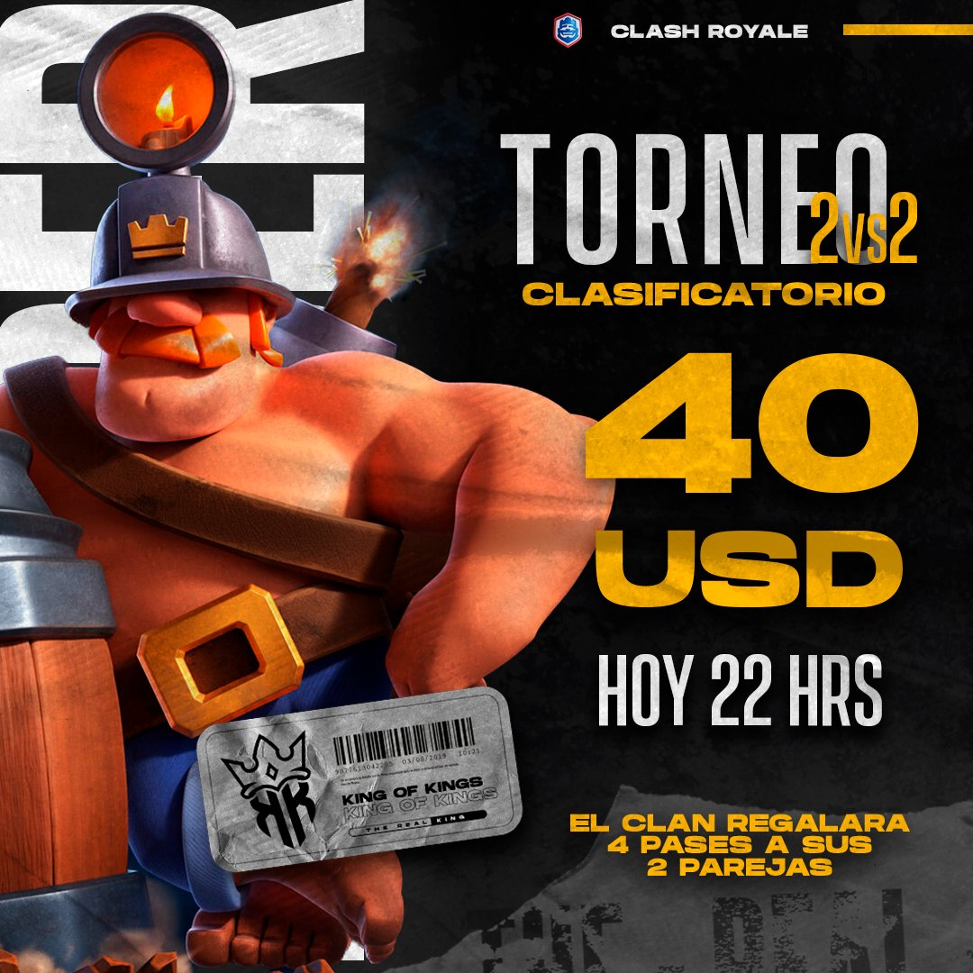 kok_chile's tweet photo. #Clanladder
Pronto comenzará torneo del clan king of king cl,los colideres y veteranos del clan alistando sus mejores mazos 2vs2 buscando las 2 parejas para el torneo de @KingOfKings_GG por esos 40 usd torneo 2vs2
4 pases a los clasificados del clan
22hr.chile
#therealking https://t.co/Z5nR8YslLO