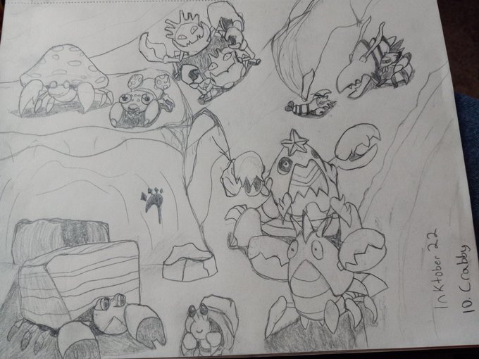 I am a couple days behind for #inktober2022 so here is day 10 Crabby freshly done. I did a gathering<a href="/tag/inktober2022"class="tags">#inktober2022</a><a href="/tag/drawing"class="tags"><span>#drawing</span></a><a href="/tag/pokemon"class="tags"><span>#pokemon</span></a><a href="/tag/inktober"class="tags"><span>#inktober</span></a><a href="/tag/pokemonfanart"class="tags"><span>#pokemonfanart</span></a>