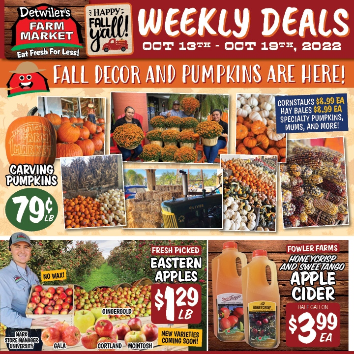 DetwilersMarket's tweet photo. Fall decor and pumpkins are here! Plus, the pumpkin pie milkshake is back! That and many more deals at Detwiler's this week! #eatfreshforless https://t.co/UtB5nQZBB9