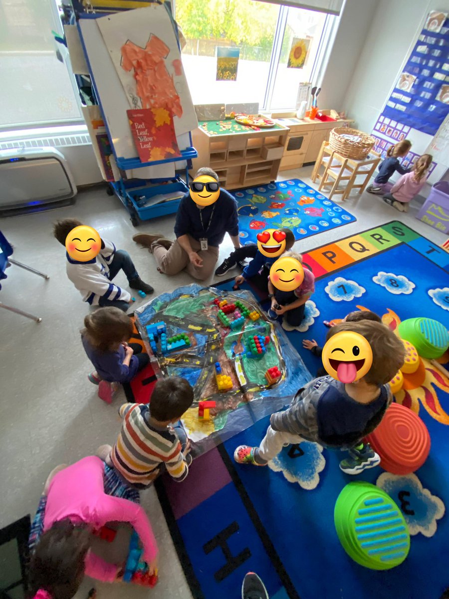 Ss worked to build up our class made car mat and turned it into a city. They used large Lego blocks to create places they have been in our town. This crew created 4 car washes, a school, sobeys and donuts!They said “donuts are everywhere”!This is my kind of town 🍩 <a href="/LakeSimcoePS/">Lake Simcoe PS</a>