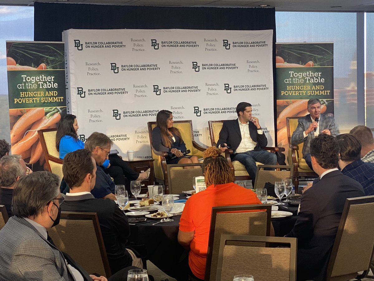 The role of Corporate Sector in Addressing Food Security. #AtTheTable summit, <a href="/HormelFoods/">Hormel Foods</a> CEO Jim Snee, Niki Shah of <a href="/McKesson/">McKesson Corporation</a>, Jon Rolph of Thrive Restaurants, <a href="/EdelmanPR/">Edelman</a>'s Anne MacDonald. At @BaylorCoHP.