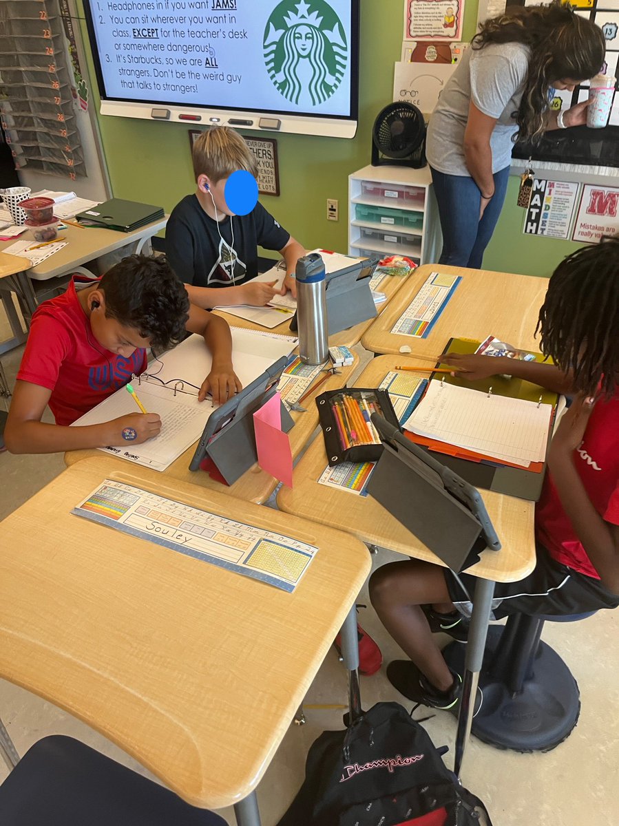 When asking 5th graders what some of their favorite parts of fifth grade are within the first couple weeks of school, we got the response of “writing, because we get to do Starbucks mode”! Woohoo! <a href="/OldStateOtters/">OldStateOtters</a> #apposhine