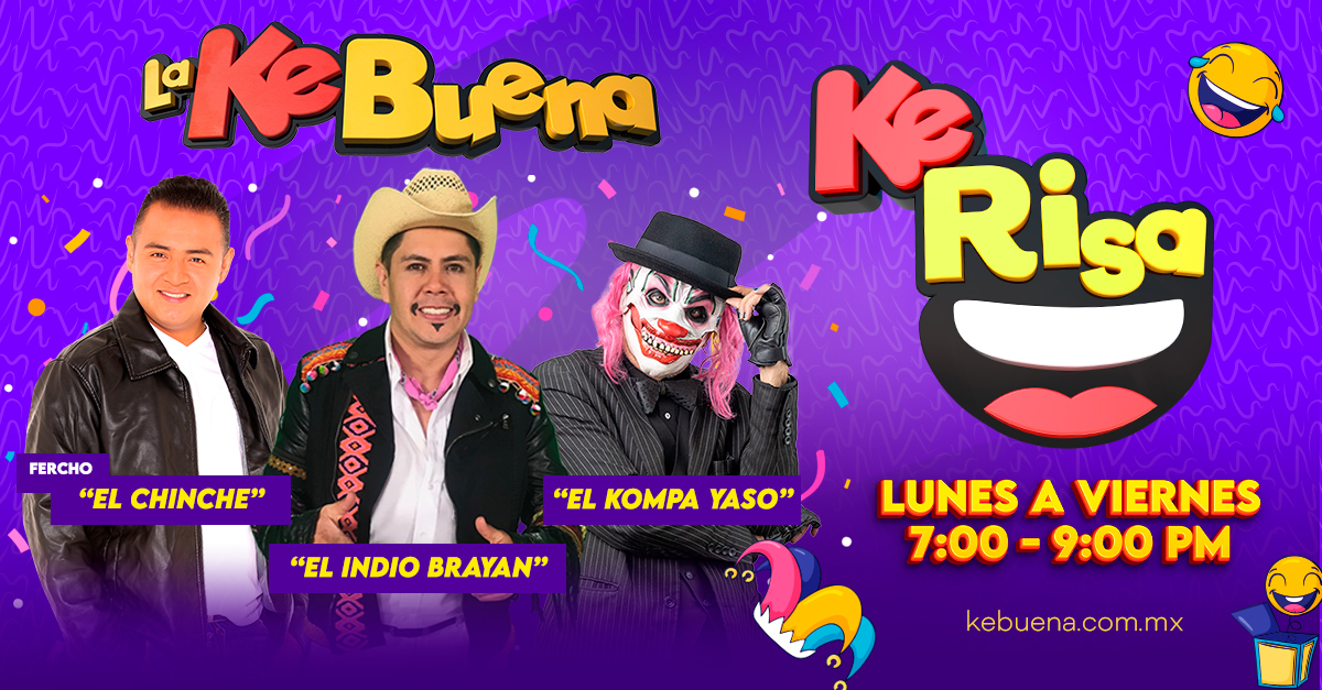 kebuenaoficial's tweet photo. ¡JA JA JA KeRisa! 🤡 | Chinche Fercho, El Indio Brayan y El Kompa Yaso de lunes a viernes 7:00 p.m.🤠😄
Escucha Ke Risa en vivo ➡️ https://t.co/iNWqXQcaWa
#AquíSuenaLaKeBuena | #KeRisa https://t.co/JNJjWcA4lf