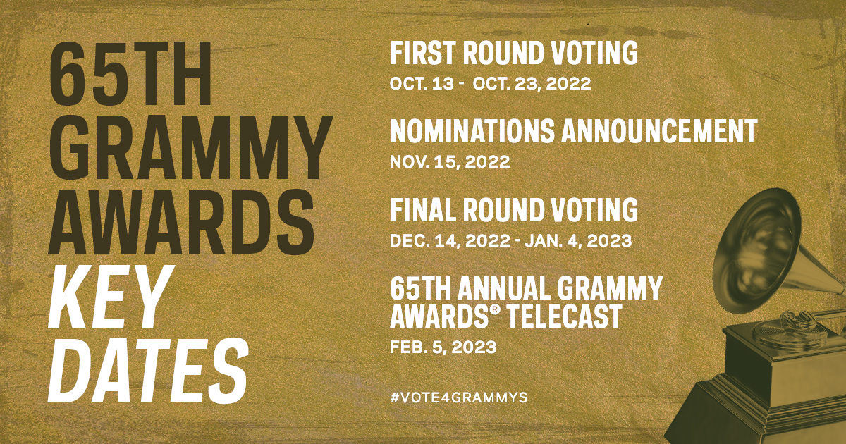 RecordingAcad's tweet image. ✨ The #GRAMMYs is music’s most coveted award because it is recognition — and respect — that comes from within the family of music people.

➡️ This year’s First Round voting period is open from Oct. 13 – Oct. 23. #Vote4GRAMMYs

Learn more: grm.my/3rIQLaL