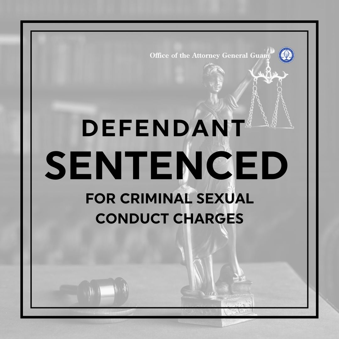 OAGGuam's tweet photo. The Court sentenced sex perpetrator Mairon Aiken to 8 years in prison: 
"We thank the court for being an advocate for this minor victim by imposing this sentence. It is my hope that the victim will continue on the road to healing &amp; recovery.” ~AAG Nepton https://t.co/X11NPz3lr7 https://t.co/5tx3R1epB7