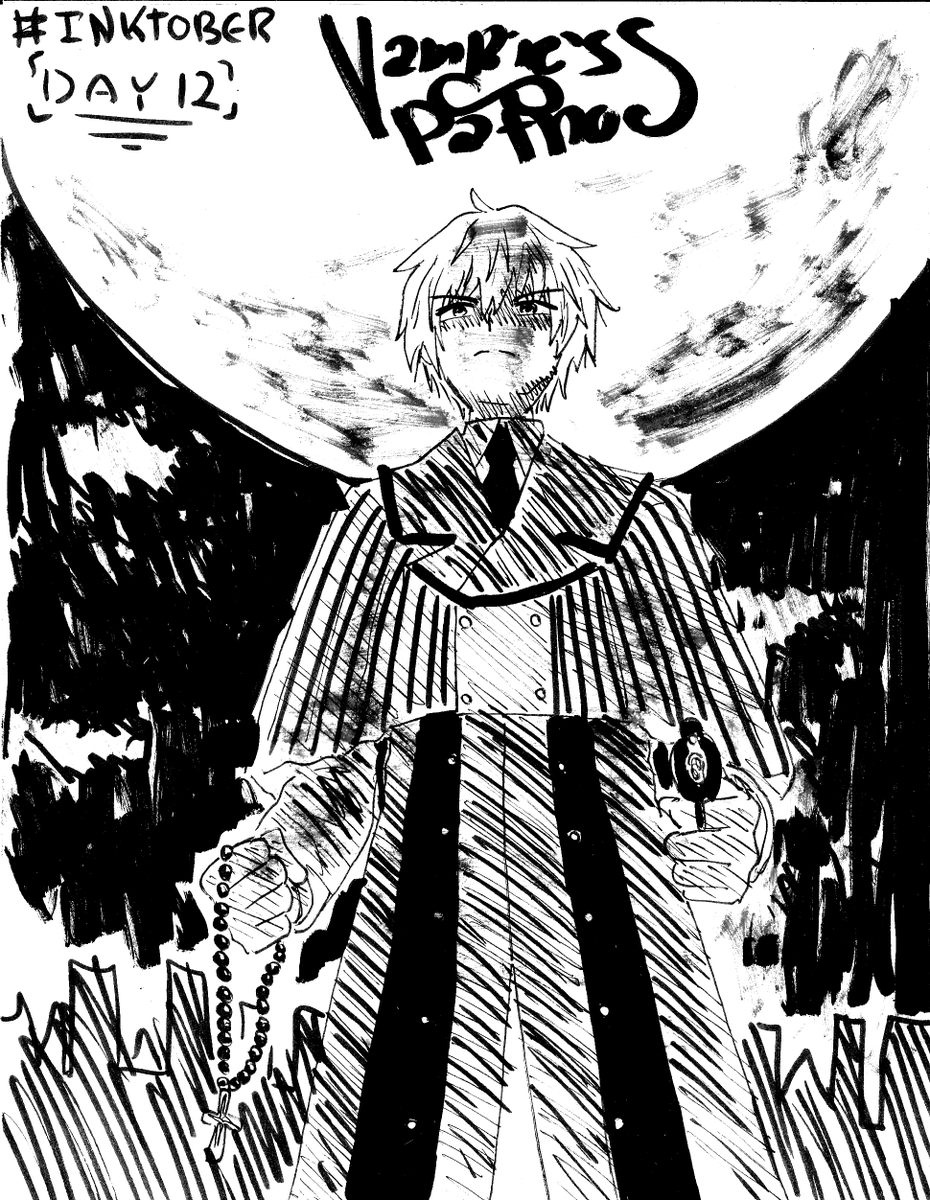 I apologize, I had run out of papers...
#inktober_day10 :Portrait of the Pirate F
#inktober_day11 :Sister's ∞ mercY
#inktober_day12 :Vampire's pathoS

#VOCALOID #vocatober #vocatober2022 #inktober #inktober2022 #ink #October #art