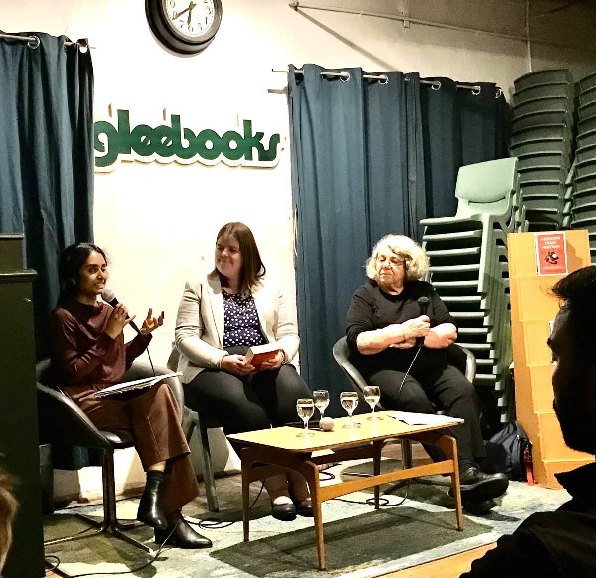 Wonderful to hear @Niro_Kan @hereorclaire and @AnnCurthoys discuss their chapters from #LessonsfromHistory @Gleebooks last night unsw.press/books/lessons-… @SigmundMarx @DloweDavid