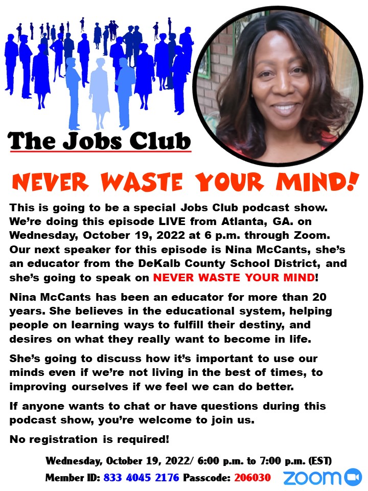 RUJobsClub's tweet photo. Jobs Club has another Podcast show LIVE from Atlanta, GA! @OaklandMIWorks @LivoniaMIWorks @SEMCAMIchWorks @WaterfrdMIWorks @OCMiWorksNovi @NWMichiganWorks @SfldMIWorks @OakParkMIWorks @MIWorksMSC @MIentrepreneurs @migov @goodjobsformi @HandUpDetroit @SouthgateMIWork https://t.co/5QXT7xqBKi