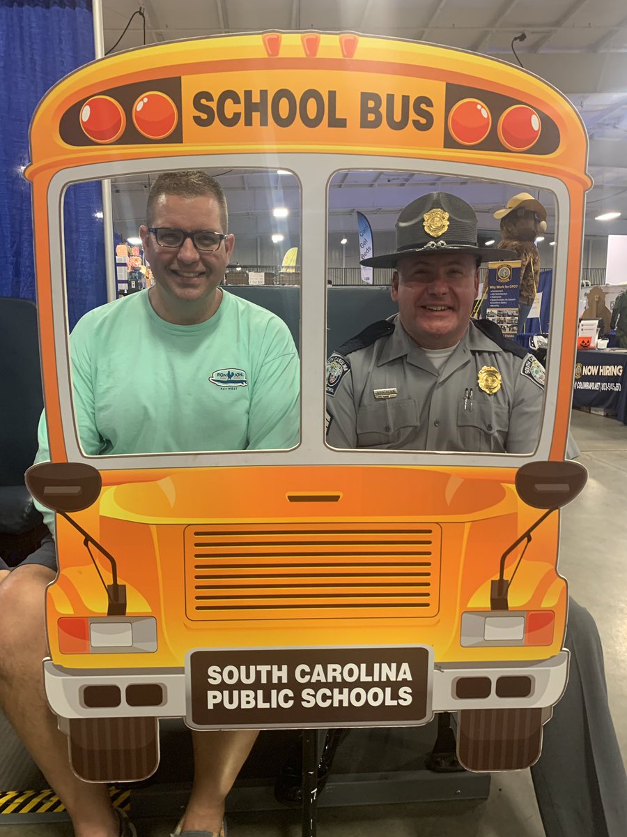 If you have a chance to make it to the @SCStateFair, make sure you stop by the School Bus safety booth and say hello! We would love to see your pics behind Sgt. Southern’s bus prop!