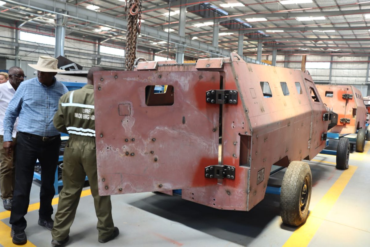 date_africa's tweet photo. 🇺🇬Uganda : The National Enterprise Corporation Board visited Luwero Defence Industries in Nakasongola and and NEC-STREIT armoured vehicle manufacturing facility, Kyoga Dynamics for production of Civil Commercial Explosives and PRO-HELI International Services.#utdauganda #utdainfo https://t.co/gN8W29Hb90