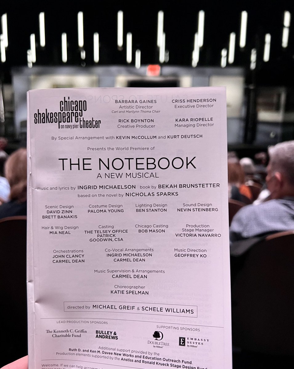 Congrats ⁦<a href="/PattyGoody84/">Patrick Goodwin</a>⁩ on another big hit! #notebookmusical #chicago 🎭