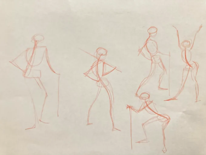 ジェスドロ3回目。ズバッと印象線を引いてから描く丸達の自信のなさを後から濃く描いてごまかす1分ではまだ肉付けまでは行けない。A4二枚に変更。モデルさんが楽しい。003#ジェスドロパーティ#GESDRAWParty 