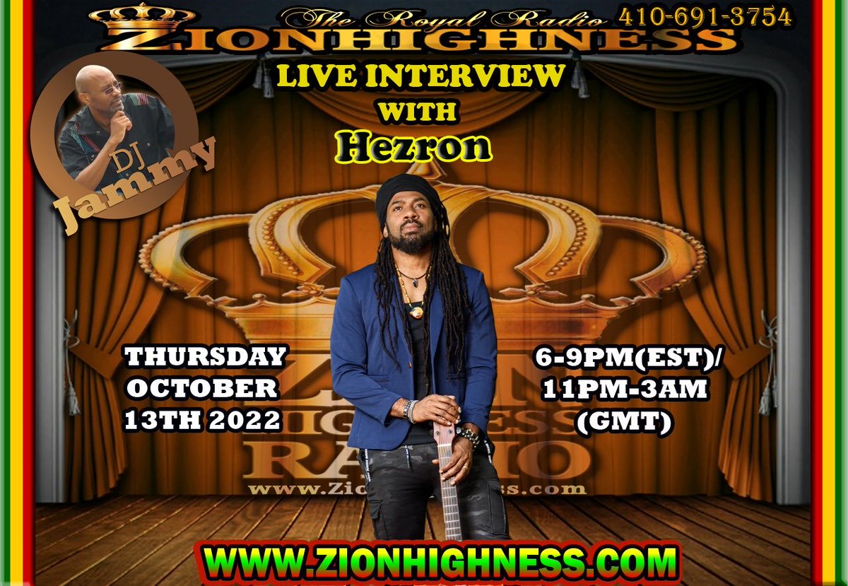 iamhezron's tweet photo. Tune In tomorrow 6-9 Eastern Time 🎤for live reasoning with @zionhighness_radio #djjammy on @zionhighness_radio #reggaeradio #zionhighness #reggaeinterview #manonamission #moam https://t.co/eKMSg5ACX1