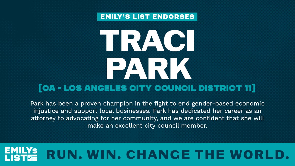 I am proud to announce my endorsement by EMILY’s List, a national organization supporting and empowering Democratic pro-choice women candidates at every level of the ballot.