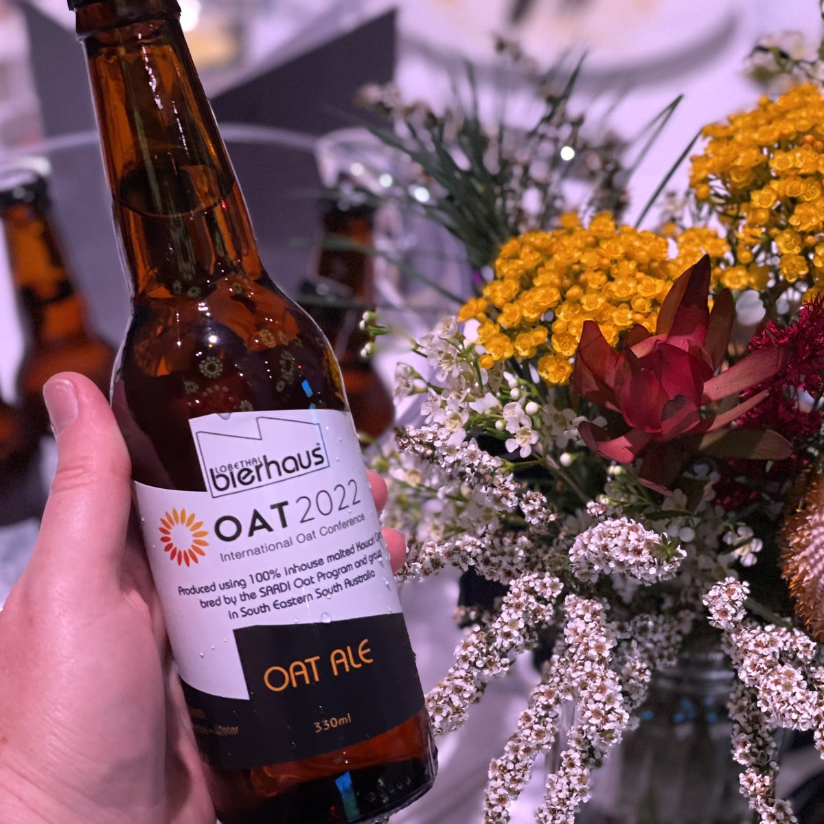 deeboxall's tweet photo. So many oaty innovations being enjoyed at the 11th International Oat Conference in Perth, Western Australia. Oats are a SUPERFOOD - get onboard! #oatrice #oatbeer #oatcup #OAT2022 #ausag @GrainIndustryWA @AEGIC @DPIRDbroadacre @AlannahMac https://t.co/DH8XIh2FuE