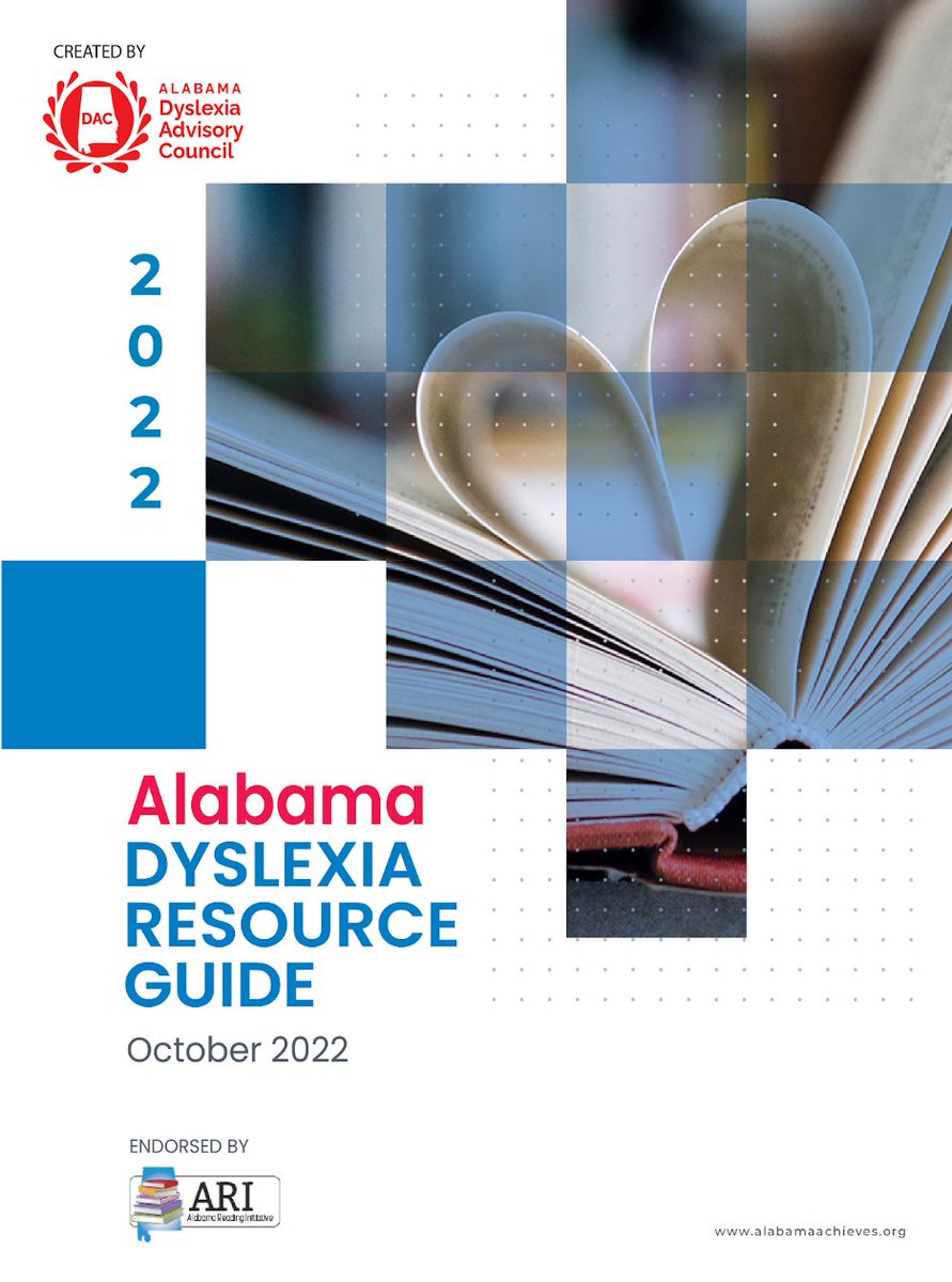 CouncilAlabama's tweet photo. Check out the UPDATED Alabama Dyslexia Resource Guide! Find out how the changes help us serve students better AND be in compliance with the latest version of the Alabama Literacy Act!

#UntilTheyAllCanRead
#SayDyslexiaAL
https://t.co/bGAldXVf8K https://t.co/LOofdBcB2l