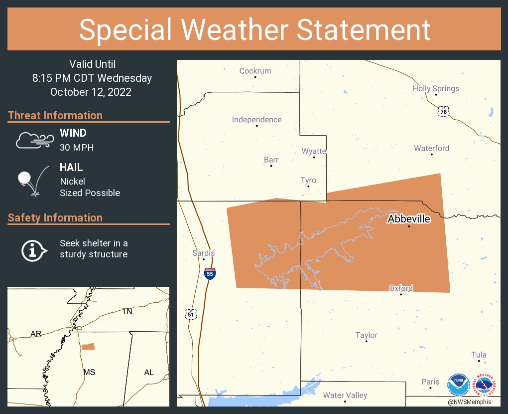 NWS Memphis on Twitter "A special weather statement has been issued