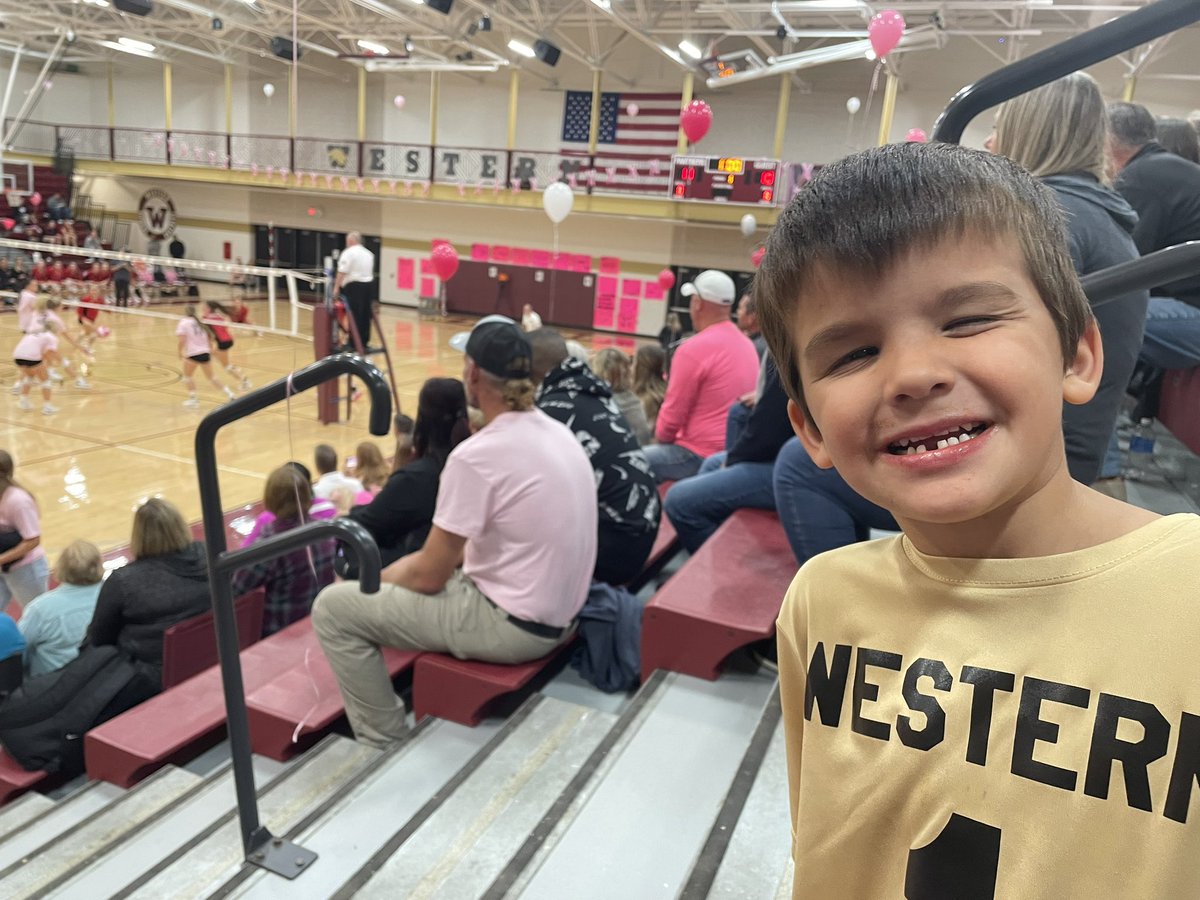 colbysharp's tweet image. Had fun at the volleyball match. Harvey lost his first tooth during the first game. Always think about #nerdcampmi when I’m in that gym.
