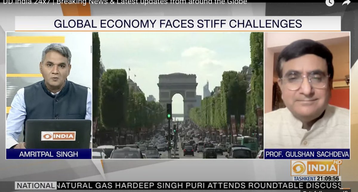 Discussed latest #IMF World Economic Outlook and status of the global economy @DDIndialive with @amrit_palsingh Link: youtube.com/watch?v=jUNoMy…