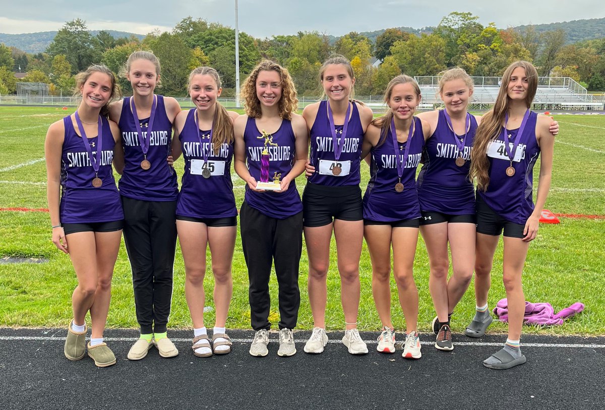 CoachShriver1's tweet photo. What a fun day with these two amazing groups of kids! Boys were a close 2nd to a strong Brunswick team and girls ran away with the Don Stoner title! #XCcanbefun #eyesontheprize #wemove @burgleopards @SmithsburgXC @SmithsburgHigh https://t.co/nv39AeSvJV