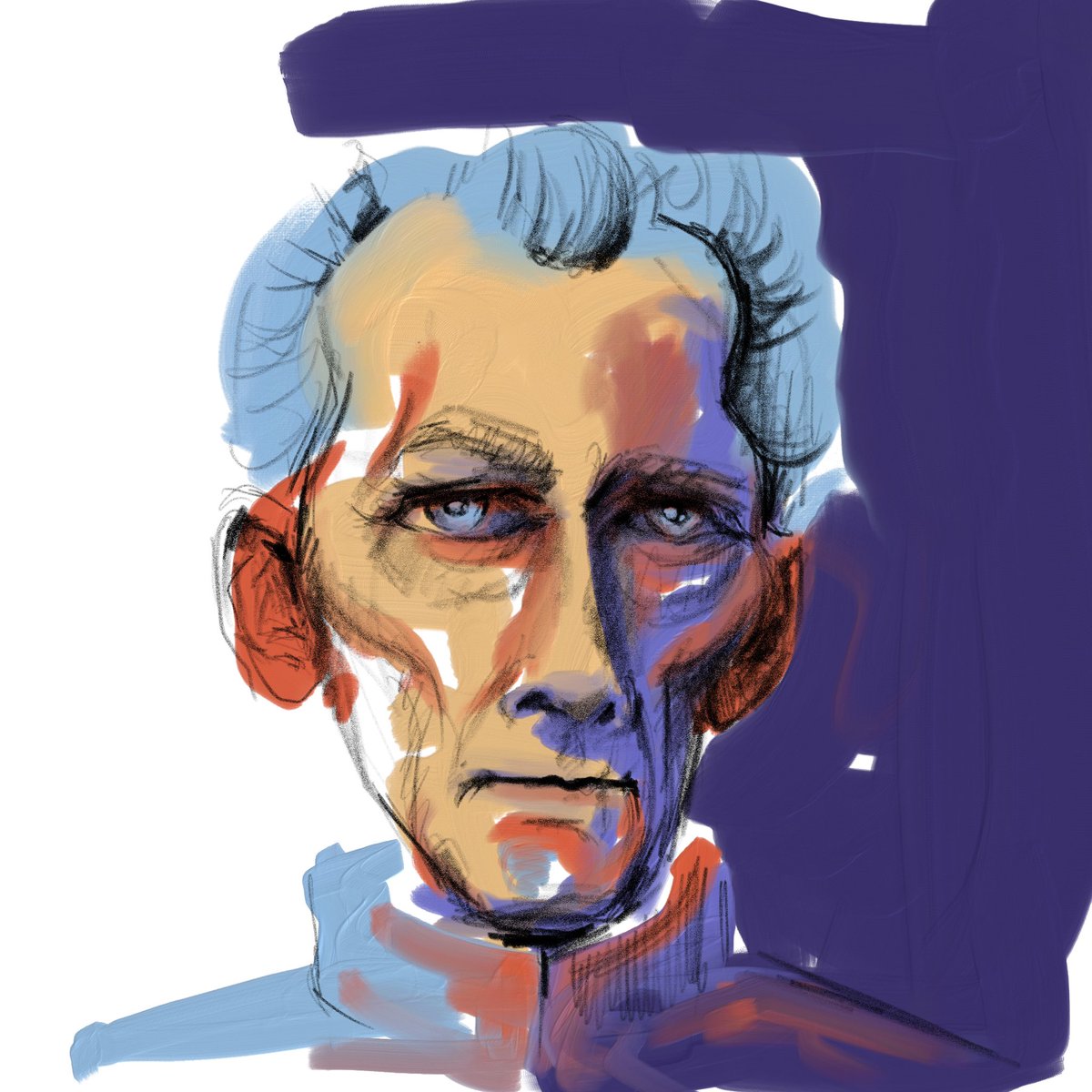 carlcandraw's tweet photo. Here’s my “Quick While the Baby is Sleeping” digital painting of Grand Moff Tarkin 

#illustration #StarWars #AdobeFresco https://t.co/vrh26HBCdI