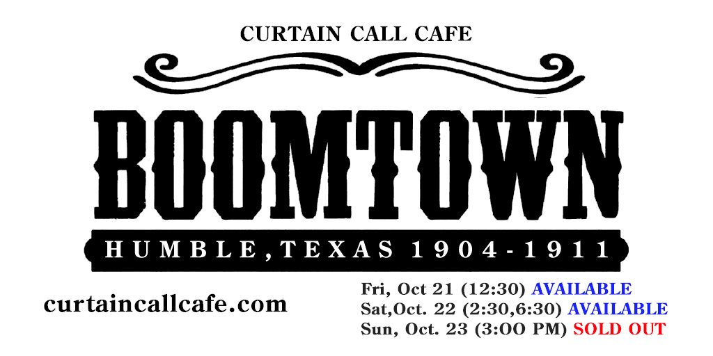 The Boomtown Musical is next week. I'm playing the role of Ross Sterling...you get to hear me talk, sing and dance!